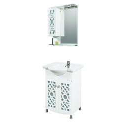 Долен шкаф с порцеланова мивка + Горен шкаф с огледало от PVC Carolina-М